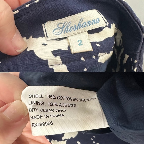 Shoshanna Navy & Ivory Coral Print A Line Skirt - Picture 4 of 4